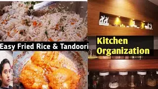 Sunday Vlog/ Tandoori Chicken🐓/Kitchen Counter Top Organization/Easy Chinese Egg Fried Rice/Lazy Day