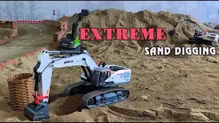 RC Excavator Huina 1594 Sand Digging Challenge