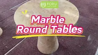 Golden Rose Marble Round Coffee Tables-FOR U STONE #tables #coffeetables #roundtables #marbletables