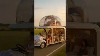 Girls, sunsets, and a dreamy roadtrip in our shell van #VanLifeDreams#GirlsRoadTrip#GoldenHourGlow