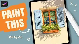 How to Draw a Cozy Floral Window in Procreate (Step-by-Step)