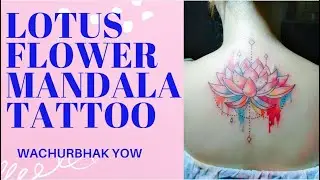 LOTUS FLOWER MANDALA TATTOO ON BACK NECK