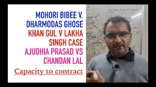 Capacity to Contract | Doctrine of Restitution | Indian Contract Act Lecture 9 |  LLBx |