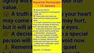 Aquarius Horoscope 13 January | Big Turning Point & Silent Strength Revealed ♒✨ #AquariusToday