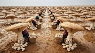 Modern Edible Mushroom Factory: From Fresh Desert Harvest to Packaged Mushrooms (Full Process)