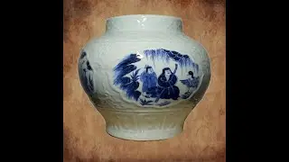 C23-Ming Dynasty Blue And White Jar Underglazes Human Motive