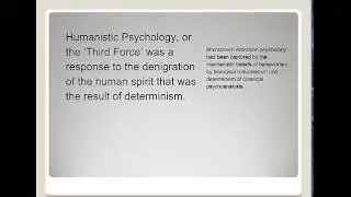 Humanist Psychology: Third Force and Viktor Frankl