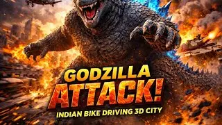 INDIAN BIKE DRIVING 3D CITY GODZILLA ATTACK PART1😥