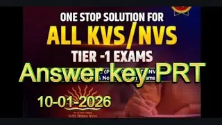 KVS PRT ANSWER KEY. ENGLISH. 10 JANUARY 2026. CHECK YOUR SCORE. 