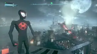 Batman Arkham Knight Mod Miles Morales Spider-Man Cel-Shaded Red Cape Batman PC 2015 Test Windows 11
