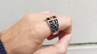 Sterling Silver Rasta Lion of Judah Ring
