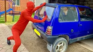 Red Man found BROKEN Russian Mini Cooper and drove him to Garage 13+