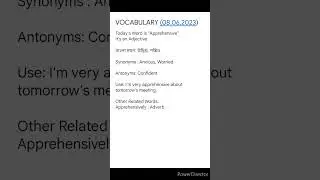 Vocabulary| Word No. 27 #Apprehensive #VocabularyIn60Seconds @HeyItsSubham