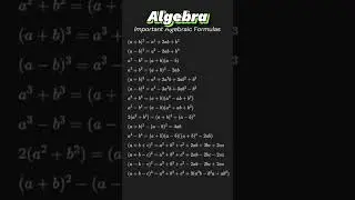 ✖️➕➖➗ Algebra #algebra #formula #shorts1.2M viewsAlgebra Formulas | Basic Algebraic