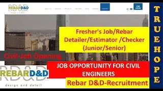 Rebar D&D recuritment|Rebar Designer,detailer and estimator|#freshers job civil|civil Engineering |