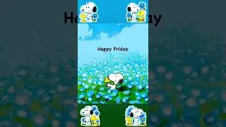Snoopy And Woodstock Happy Friday With Blue Flowers
