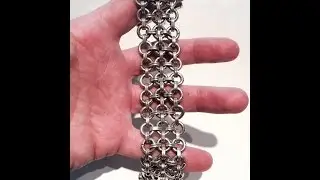 Men's Silver Chainmail Biker Bracelet. Chainmaille Handcrafted in the USA by Lugdun Artisans