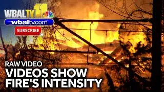 Raw video: Massive Baltimore fire burns at Camp Small