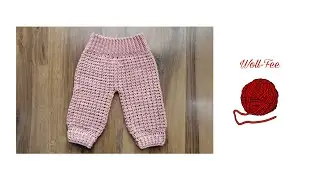 Baby Sommerhose Gr 62/68, Schritt für Schritt Anleitung, siehe  Infobox + Video für andere Größen