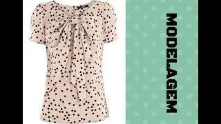 BLUSA COM LAÇO NO DECOTE
