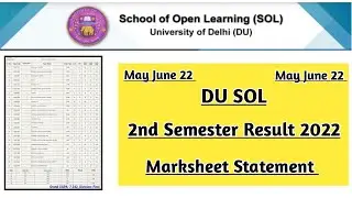 Du Sol 2nd Semester Result May June Exam 2022 | Ran2goal (DU SOL) #du #dusol