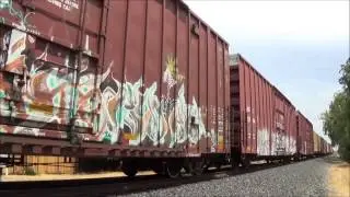 [HD] The MRVSJ-04 and MNWRV-04 at Pleasanton featuring a C40-8 Leader (08/04/14)