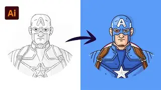 Adobe Illustrator Tutorial: Draw Captain America from Sketch (HD)