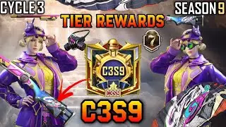 C3S9 TIER REWARDS | DIAMOND TIER M24 GUN SKIN | C3S9 GOLD OUTFIT | RP M17 | CYCLE 3 SEASON 9 BGMI