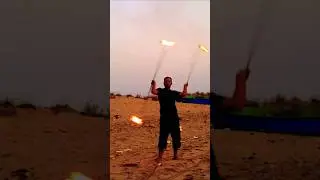 Learn Staff Spinning Fire Stick poi light show #learn #staff #fire #dance #subitizing #shorts #poi