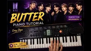 BUTTER piano tutorial by @ananyaydinne3094💜 BTS💜 ARMY😎🤏