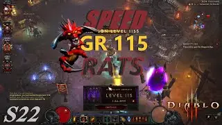 Diablo 3 S22 SPEED RAT RUNS GR115 under 2mins First week