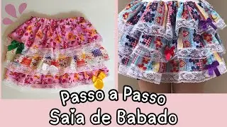 🌹Saia de babado / Saia de festa Junina / Como fazer no Adulto e Infantil 🌹