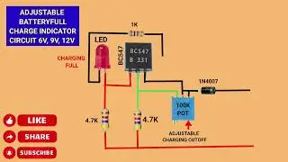 adjustable battery full charge indicator circuit||12 v battery full charge indicator#chargingmodule 