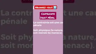 Contrainte en droit p&eacute;nal #droit #droitp&eacute;nal #proc&eacute;durep&eacute;nale #teamjuriste