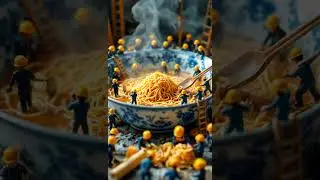 Tiny humans cooking Noodles