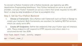 Linking Your Web Application: Connecting a Python Backend with a Flutter Frontend