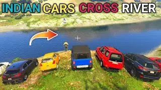 GTA 5 : INDIAN CARS WATER CROSSING CHALLENGE