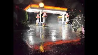 Gas Station Downpour - 1 Hour Ambience (Resident Evil 2 Remake)