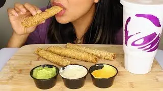 ASMR Taco Bell Rolled Chicken Tacos NO TALKING/EATING SOUNDS/ZOOM MIC