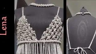 𝗠𝗮𝗰𝗿𝗮𝗺𝗲 with 𝗟𝗲𝗻𝗮💎 Makramee Top aus Strass 💎 Macrame Rhinestone Bra top💎 макраме лиф топ из страз