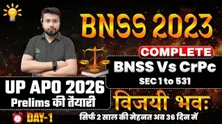 BNSS 2023 | Day-1 | Bharatiya Nagarik Suraksha Sanhita | UP APO 2026 Prelims | free विजयी भवः Batch