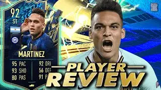 92 TEAM OF THE SEASON MARTINEZ PLAYER REVIEW! TOTS GAMEPLAY OBJECTIVE LAUTARO FIFA 22 Ultimate Team