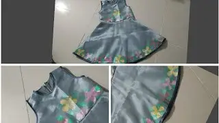 فستان عمر 6سنوات سهل وبسيط وغير مكلف 🤗تنوره كلوش