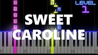 Sweet Caroline - Neil Diamond - EASY Piano Tutorial