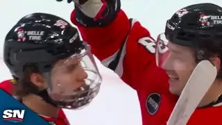 Blackhawks' Bedard Lays The Body, Sends Sweet Touch Pass To Kurashev For Quick Goal
