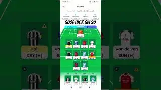 GW 20 final draft confirmed  🍀 🔒#fpl #fplcommunity #pl #football #london #england #uk