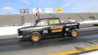1955 chevy gasser burnout