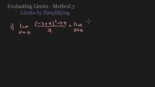 Limits - Evaulate by Simplifying