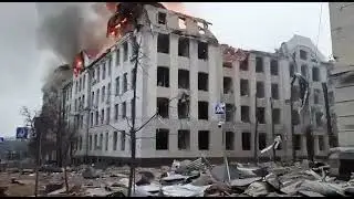 Wojna na Ukrainie-ostrzał rakietowy Charkowa.