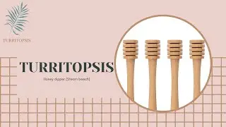 TURRITOPSIS Honey Dipper Stick Wooden Spoon Dispenser Dizzler Stirrer Hand Crafted Light Brown